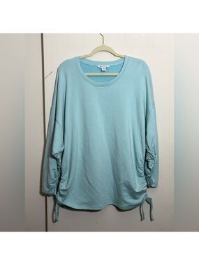 Athleta Green Ruched Relaxed Sweatshirt Size 1x